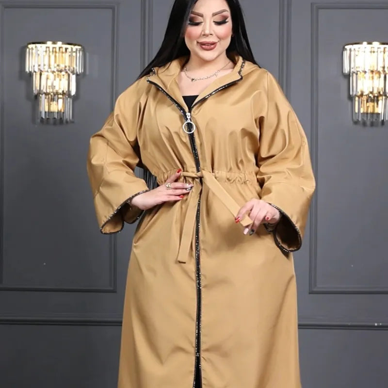 Trench Gioiello con Cappuccio – Cammello