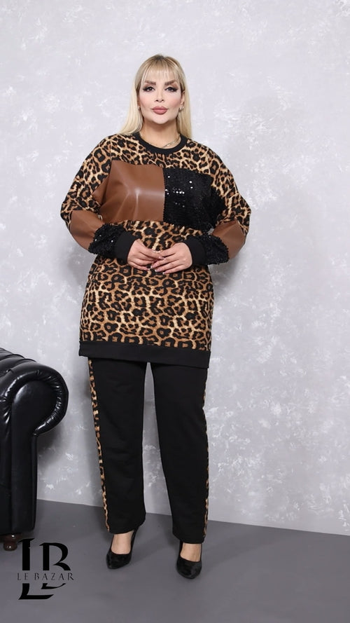 Completo Felpa e Pantalone "Navigli" – Leopardato