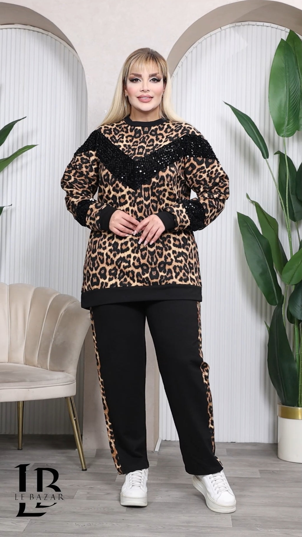 Completo Felpa e Pantalone "Safari" – Leopardato e Nero