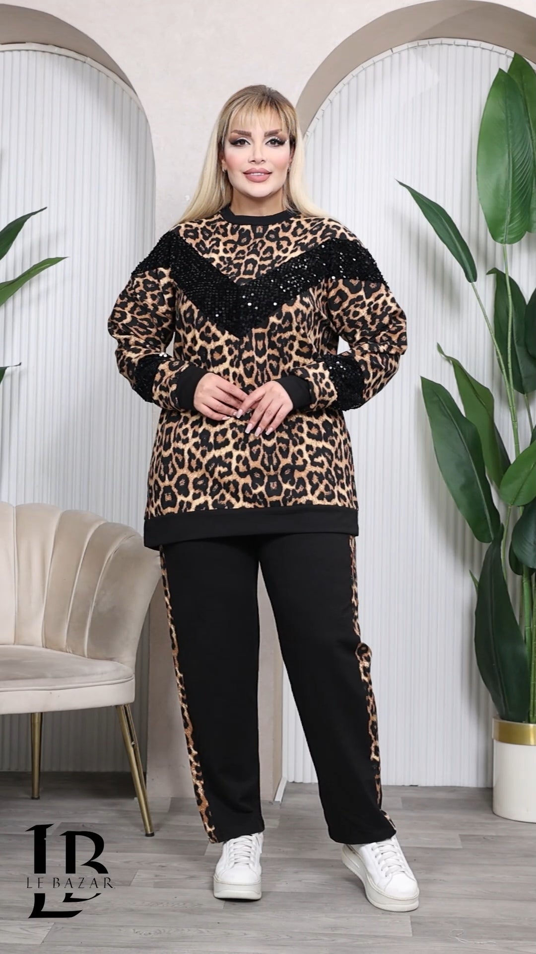 Completo Felpa e Pantalone "Safari" – Leopardato e Nero