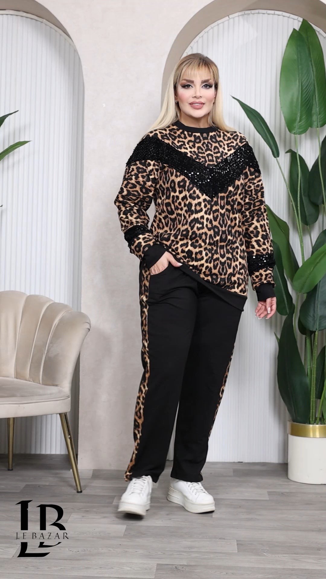 Completo Felpa e Pantalone "Safari" – Leopardato e Nero