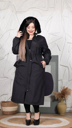 Parka Lungo "Cortina" con Cappuccio in Ecopelliccia