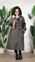 Parka Lungo "Cortina" con Cappuccio in Ecopelliccia