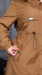 Parka Lungo "Cortina" con Cappuccio in Ecopelliccia