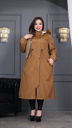Parka Lungo "Cortina" con Cappuccio in Ecopelliccia