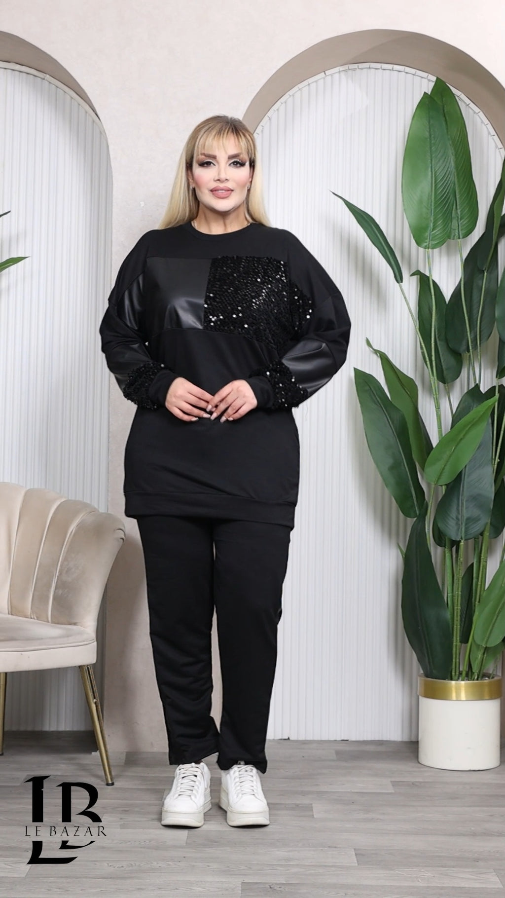 Completo Felpa e Pantalone "Brera" – Nero