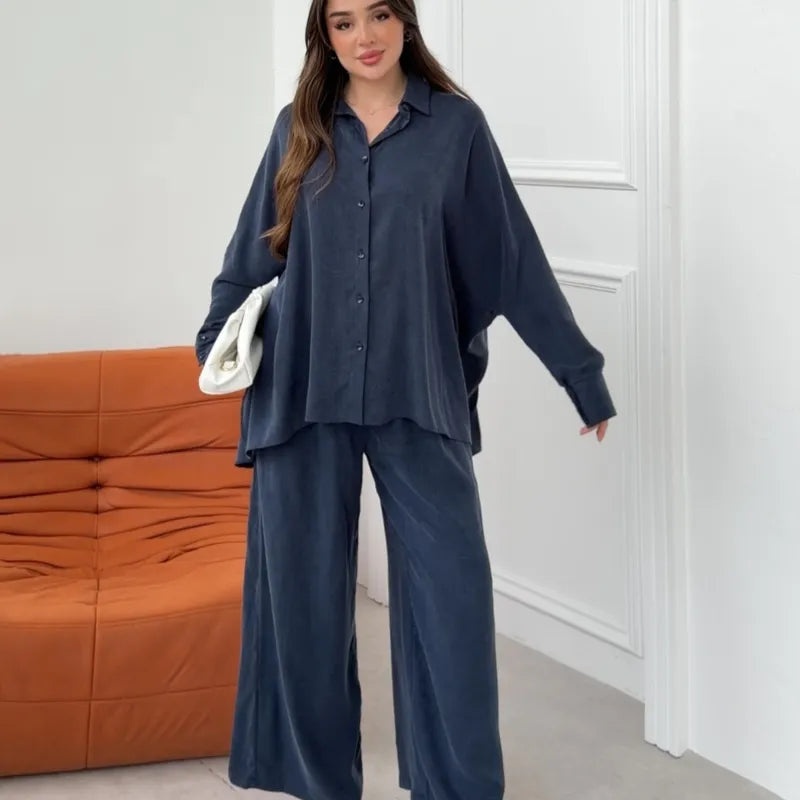 Completo Camicia e Pantalone "Riviera" – Blu Polvere