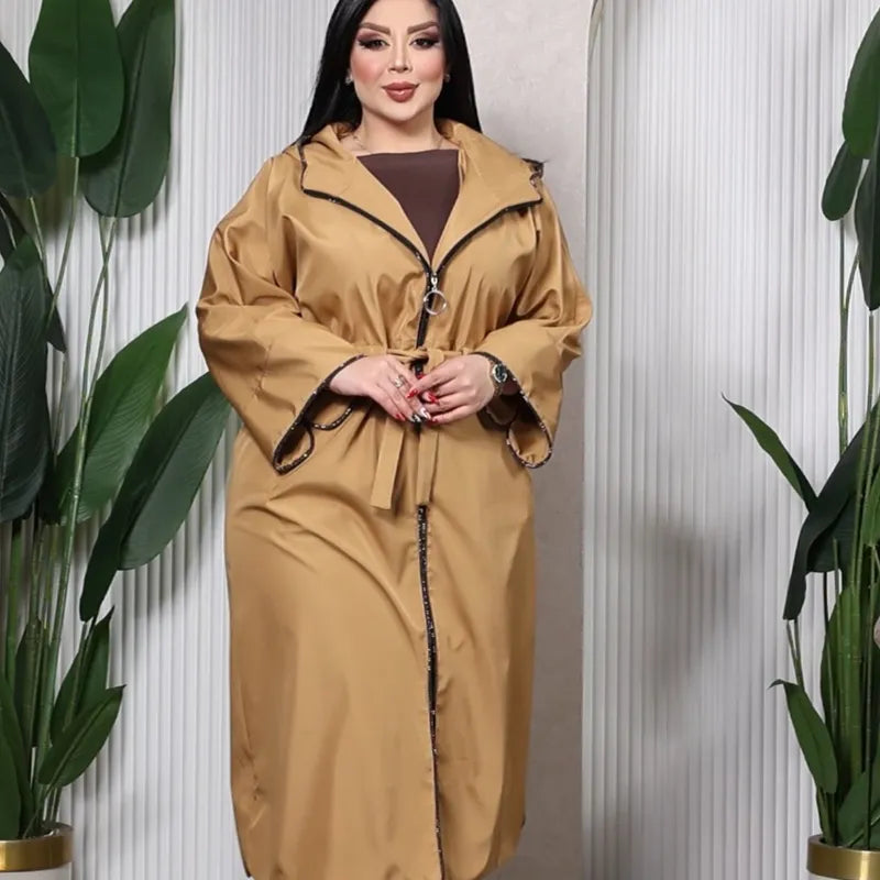Trench Gioiello con Cappuccio – Cammello