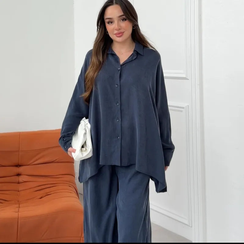 Completo Camicia e Pantalone "Riviera" – Blu Polvere