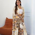 Completo Kimono e Pantalone "Capri" – Crema Stampato